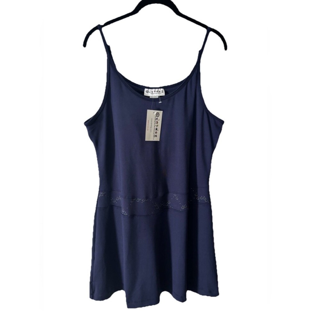 NEW Jerdog Tennis Dress Navy Blue Size Large Pickleball Built-in Bra Athletic